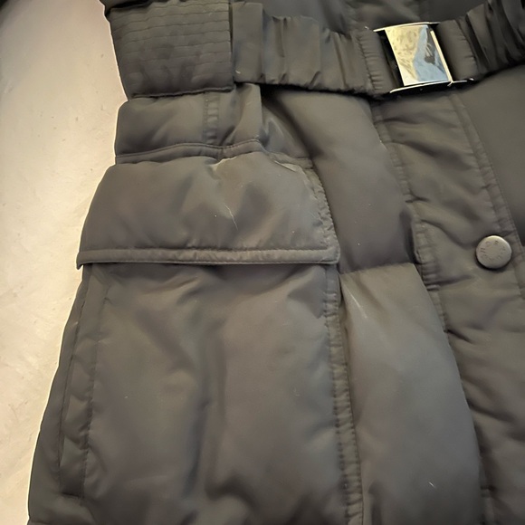 Laundry by Shelli Segal Maxi Belted Puffer with Real Fur Hood, Size S EUC - Picture 7 of 12